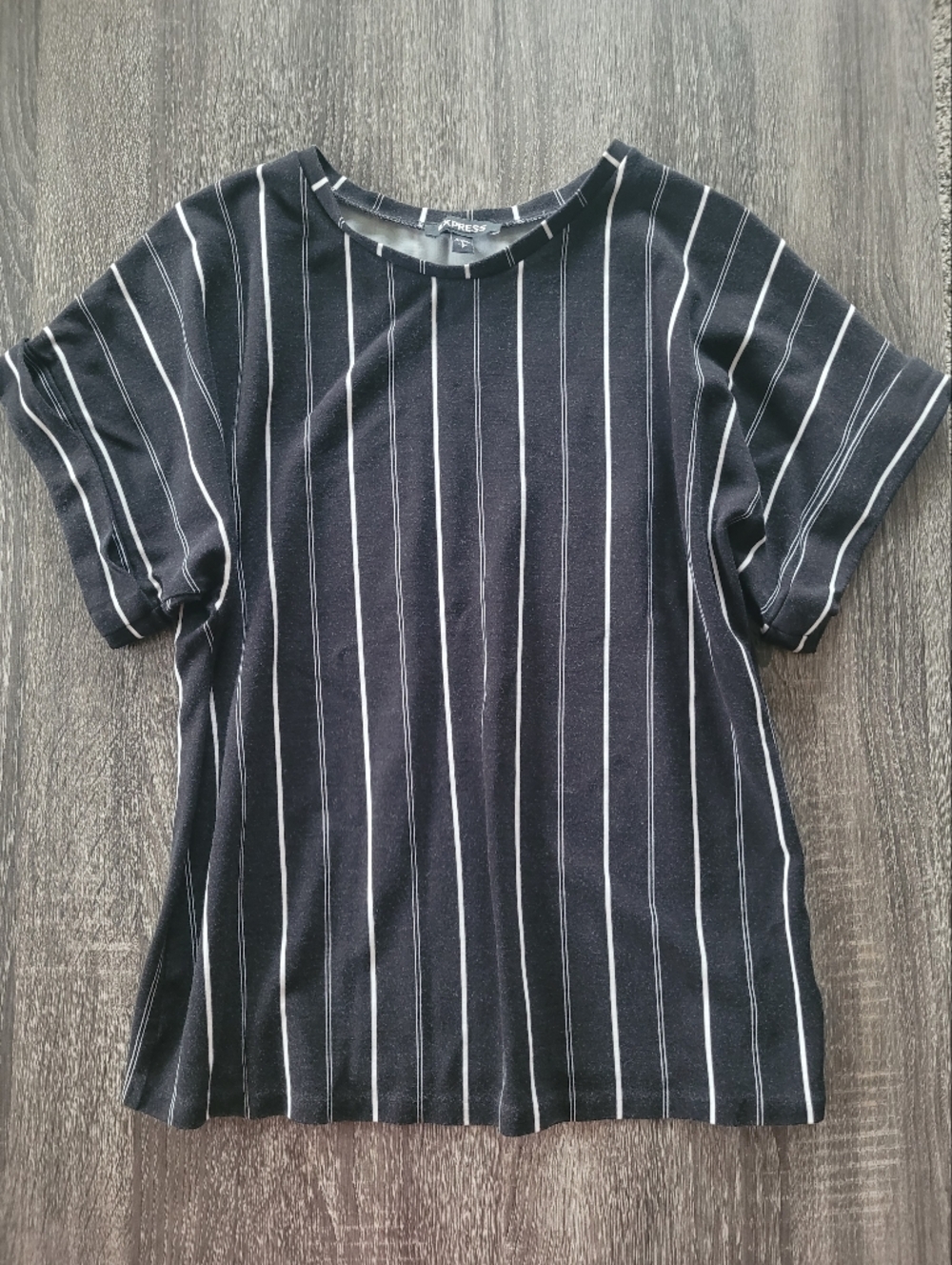 Express Striped Cuff Sleeve Top